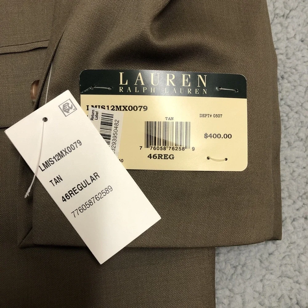 Ralph‎ Lauren Suit Jacket Dark Tan 46 Regular NWT